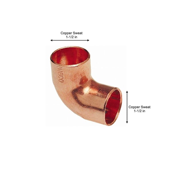 1-1/2" 90*  DWV ELBOW COPPER  SOLDER  PLUMBING SWEAT  FITTING  NOS FREE SHIP 