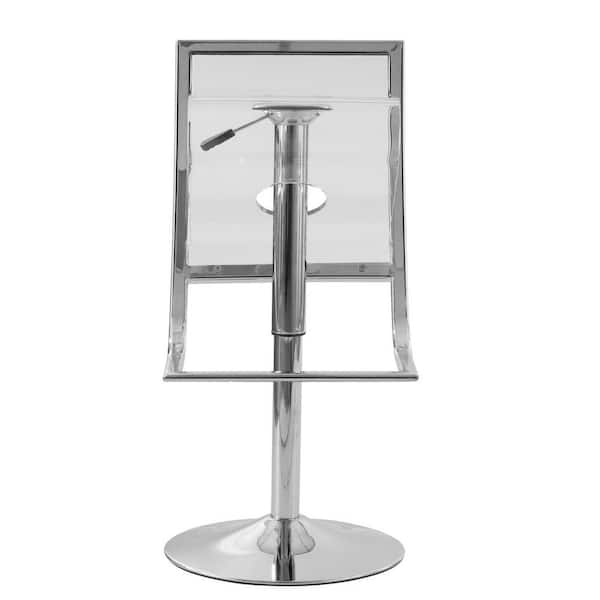 Leisuremod Napoli 31 in. Clear Metal Bar Stool with Acrylic Seat