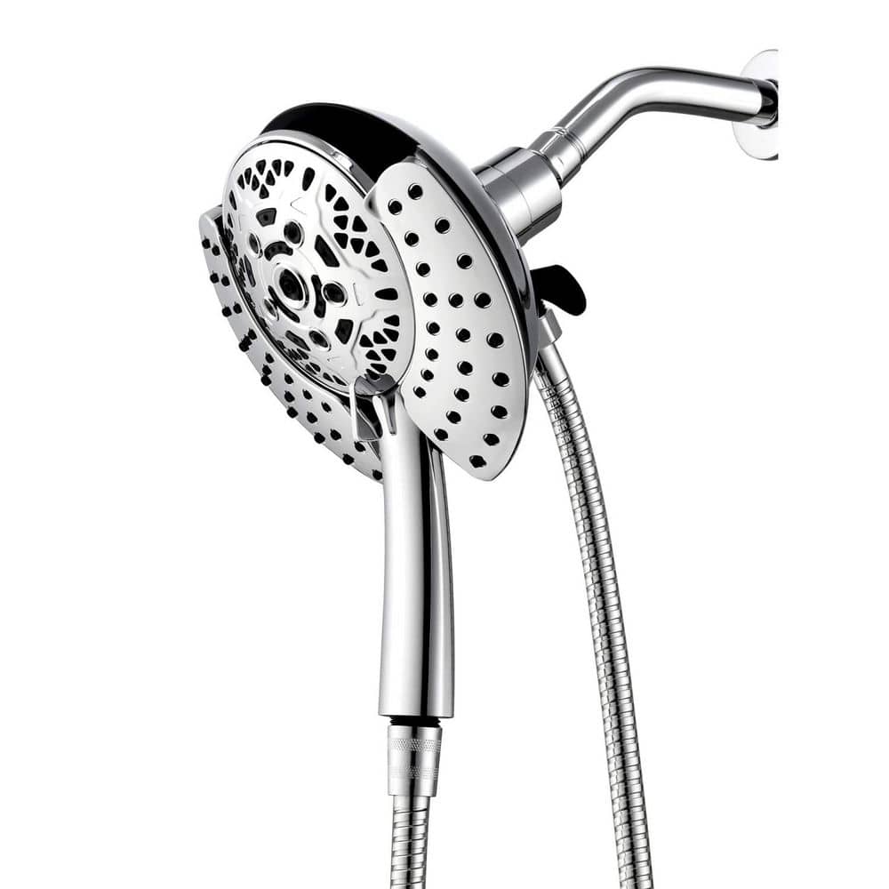 1-Piece 2-in-1 Shower Head with Hand Held Shower Head, Rain Shower Head and 59 in. Rotatable Hose in Silver price history on PriceWatchPro
