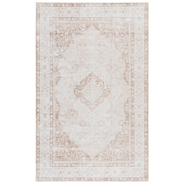 Arizona 5 ft. x 8 ft. Beige/Light Taupe Medallion Area Rug