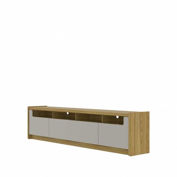 Wide Beige Gloss TV Stand with Storage - TV's up to 77 - Paloma