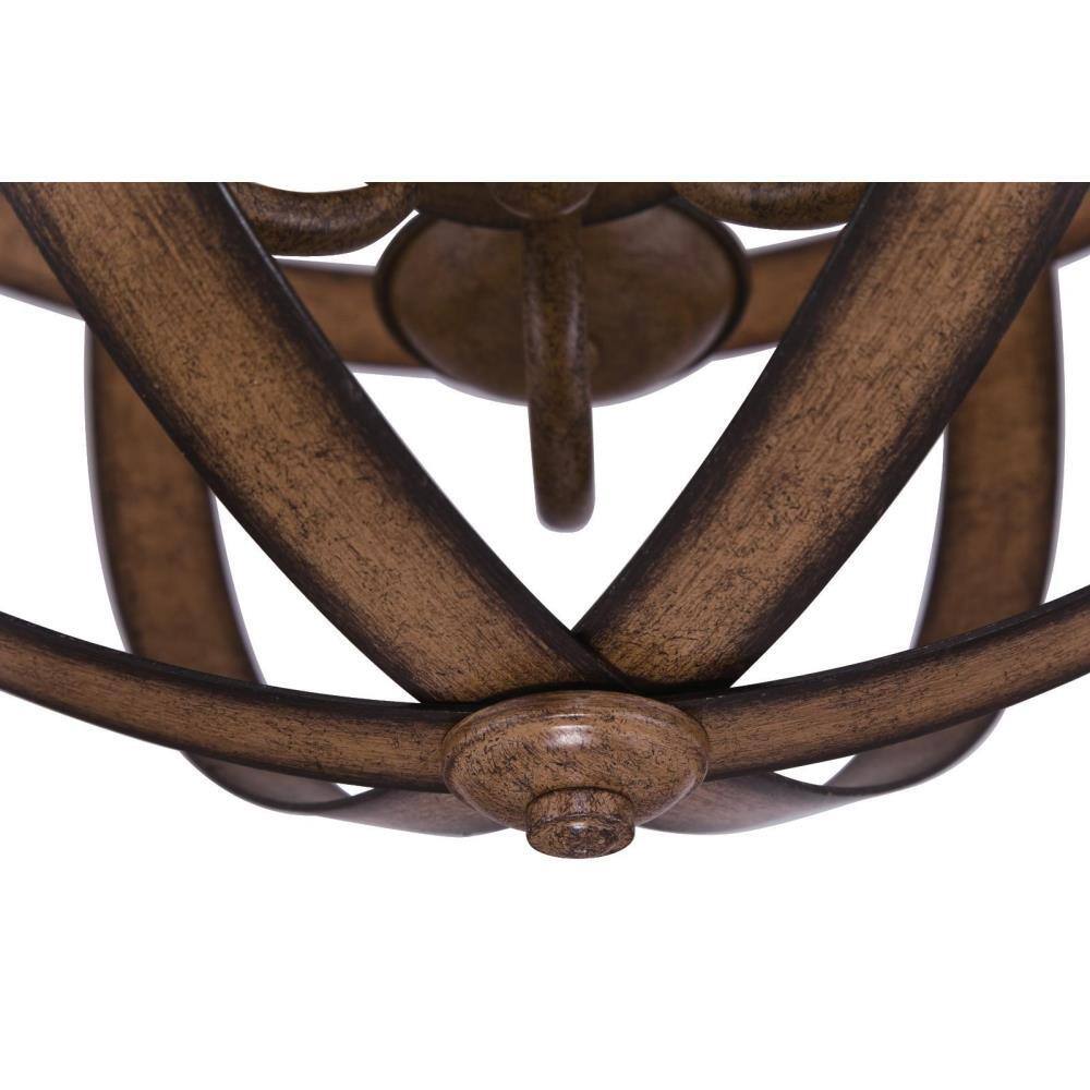 Vintage Stella Mira 15" Copper Sphere Chandelier with 3 Lights