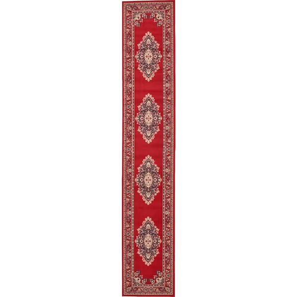 Unique Loom Reza Washington Red 3' 0 x 16' 5 Runner Rug