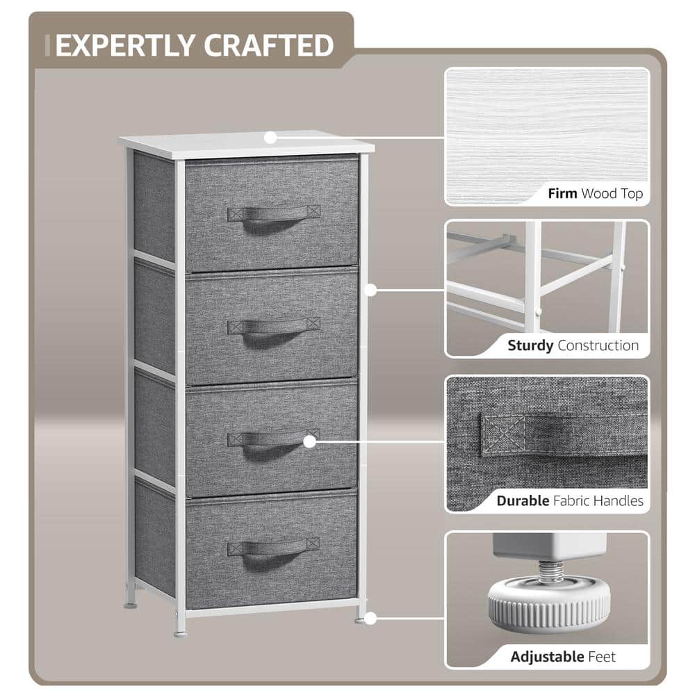 Sorbus Fusion 4-Drawer Nursery Dresser in White with Deep Soft-Close Drawers