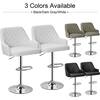 VECELO White Modern Bar Chair with Back Adjustable Swivel Bar Stools Set of 2 Kitchen Island Bar Chair Counter Height KHD-C09-WHT