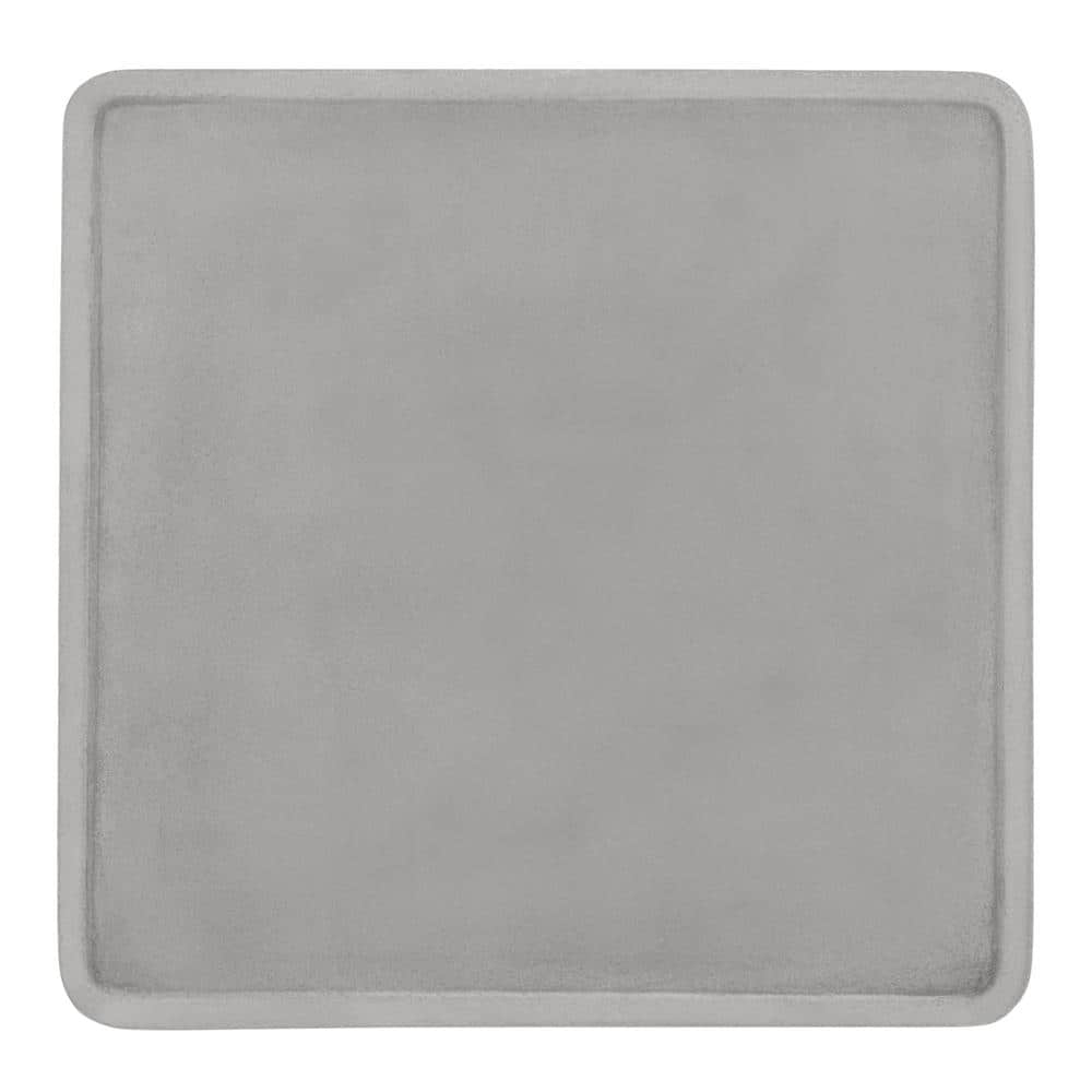 Delartin 22" Square Concrete and Oak Coffee Table in Dark Grey