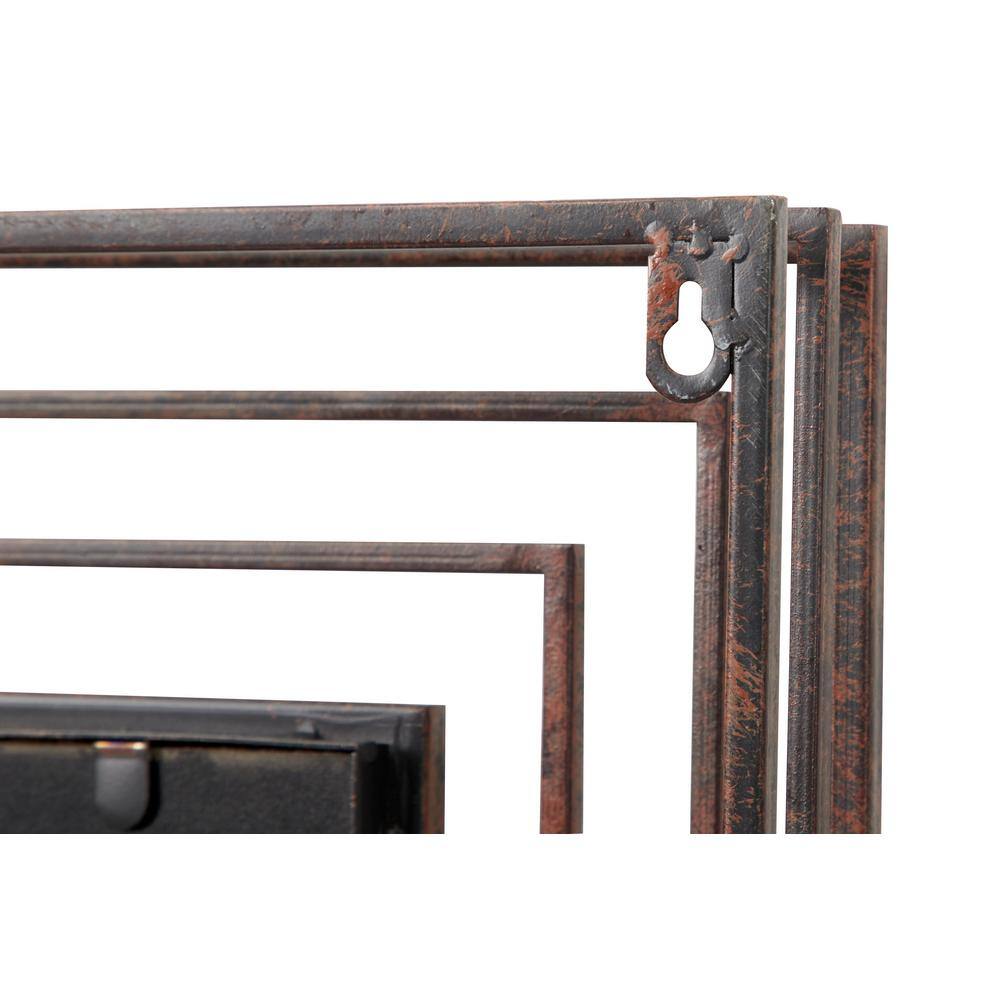Full-Length Square Textured Bronze Industrial Wall Mirror