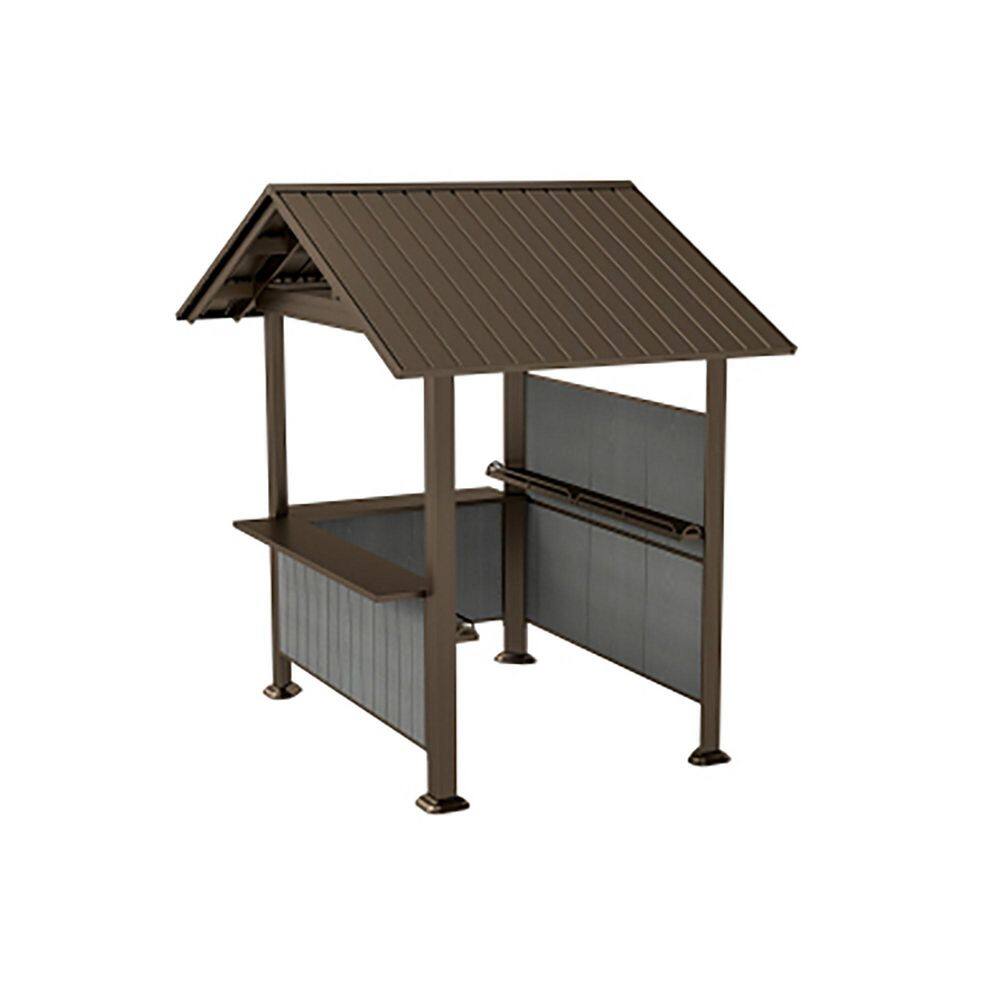 9.4 ft. x 6.2 ft. Brown Hardtop Grill Gazebo with Storage Shelves for Patio Backyard price history on PriceWatchPro