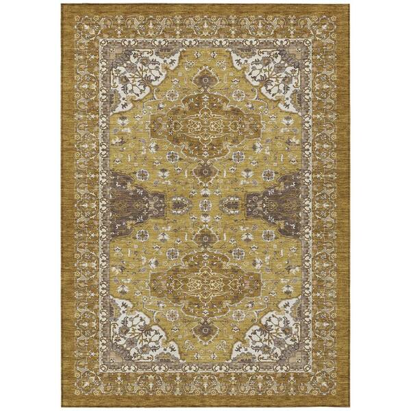 Chantille Machine Washable Indoor/Outdoor Abstract ACN2854 Walnut 3 ft. x 5 ft. Area Rug
