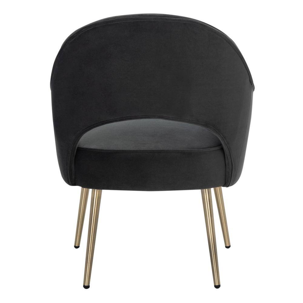 Dublyn Black Velvet Accent Chair with Gold Legs