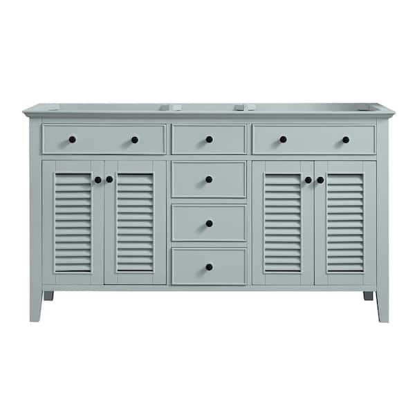 Home Decorators Collection Fallworth 60 in. W x 21.5 in. D x 34 in. H Bath Vanity Cabinet without Top in Light Green