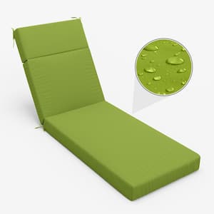 80 in. x 26 in. x 4 in. Outdoor Water-Resistant Replacement Chaise Lounge Seat Cushion Grass Green