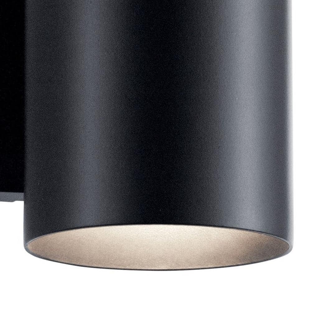Black Aluminum Cylinder Outdoor Wall Sconce