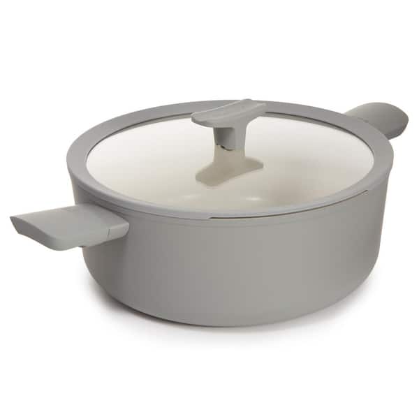 BergHOFF Balance 11 in., 6.5 qt. Aluminum Nonstick Ceramic Stockpot in Moonmist with Lid