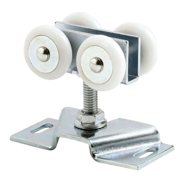 Door Roller Assembly, 7/8 in., Convex, Plastic Tires, Steel Bracket and Ball Bearings
