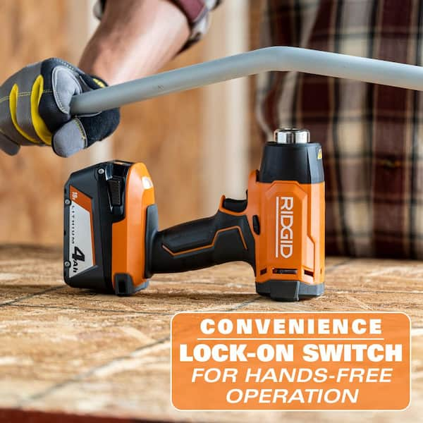 Ridgid 18V Cordless Professional High Temp Glue Gun Kit with 2.0 Ah Battery and Charger