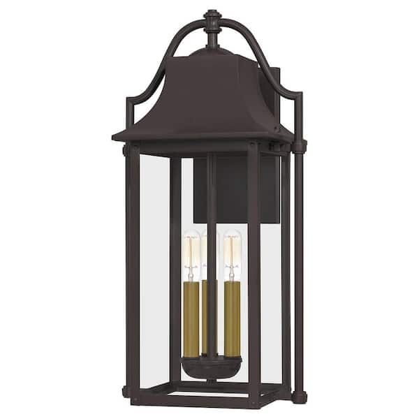 Manning 3-Light Western Bronze Outdoor Wall Lantern Sconce