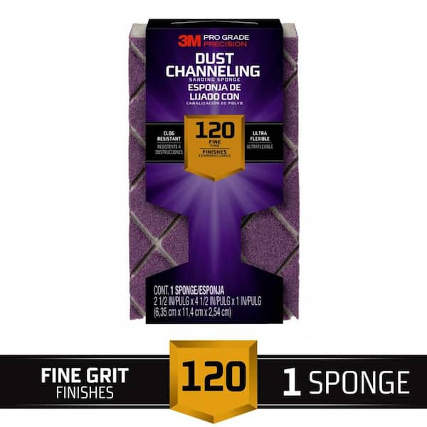 3M Pro Grade Precision 4-1/2 in. x 2-1/2 in. x 1 in. 120-Grit Fine Sanding Sponge