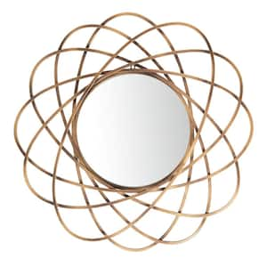 Medium Novelty Gold Novelty Mirror (32.3 in. H x 32.3 in. W)