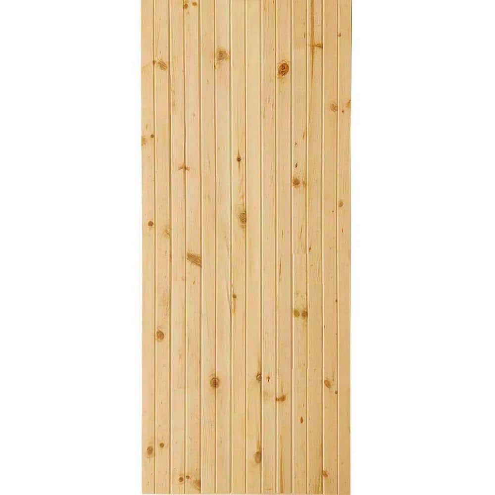 Light Brown Knotty Pine 84" x 24" Barn Door Slab