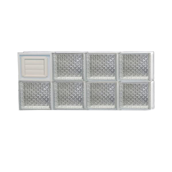 Clearly Secure 31 in. x 11.5 in. x 3.125 in. Frameless Diamond Pattern Glass Block Window with Dryer Vent