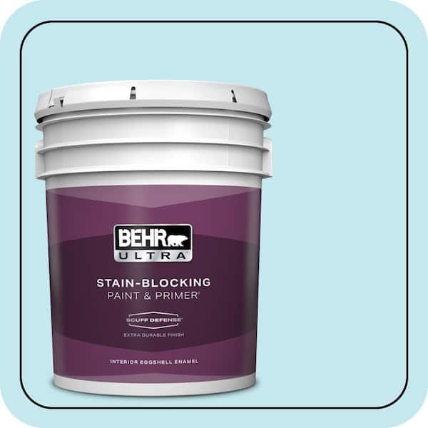 BEHR ULTRA 5 gal. #P480-1 Niagara Mist Extra Durable Eggshell Enamel Interior Paint & Primer