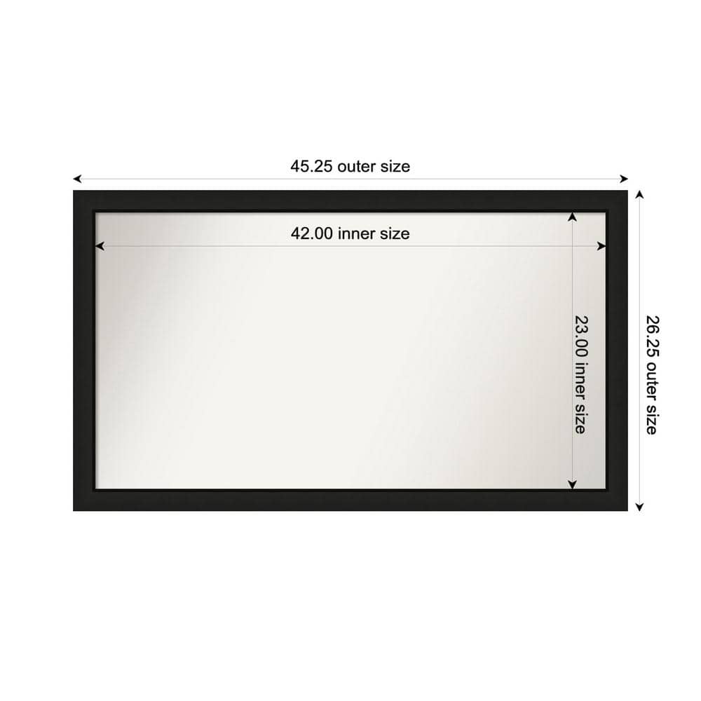 Midnight Black Narrow 45.25 in. x 26.25 in. Custom Non-Beveled Wood FramedBathroom Vanity Wall Mirror price history on PriceWatchPro