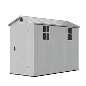 4 ft. W x 8 ft. D Plastic Outdoor Storage Shed with Floor, White (30.2 sq. ft.)