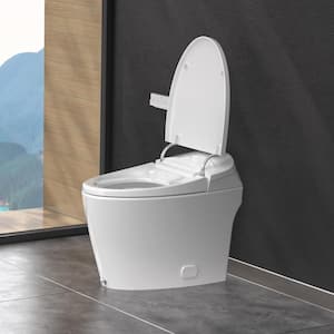 Discovery DLX Elongated Smart Toilet Bidet System in White with Auto Open, Heated Seat, Air Dryer