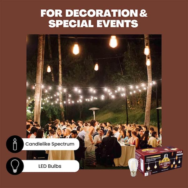 NorbSTRING 2W Equivalent 10-Pack Replacement S14 2200K AC String Lights