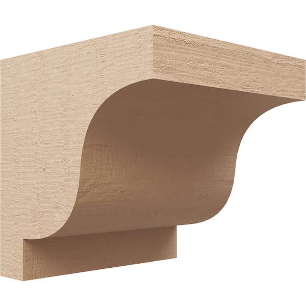 Ekena Millwork 9 in. x 9 in. x 9 in. Wide Newport Rough Cedar Woodgrain TimberThane Corbel, Primed Tan