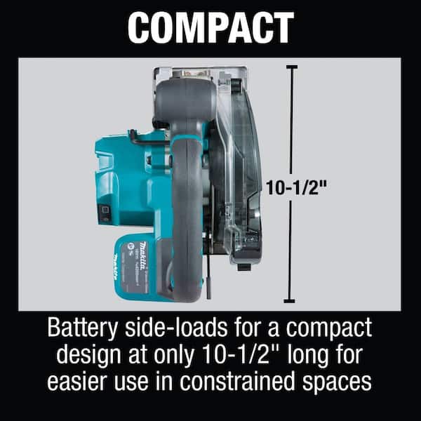 with Electric Brake and Chip Collector with Makita BL1850B 18 Volt LXT Lithium-Ion 5.0Ah Battery Makita XSC04Z 18 Volt LXT Lithium-Ion Brushless Cordless 5-7/8 Inch Metal Cutting Saw