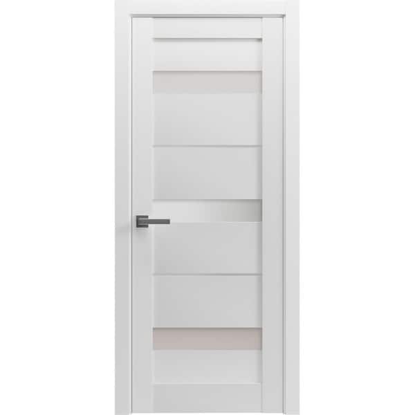 Sartodoors 32 in. x 96 in. 1 Panel White Finished Solid MDF Sliding Door with Hardware