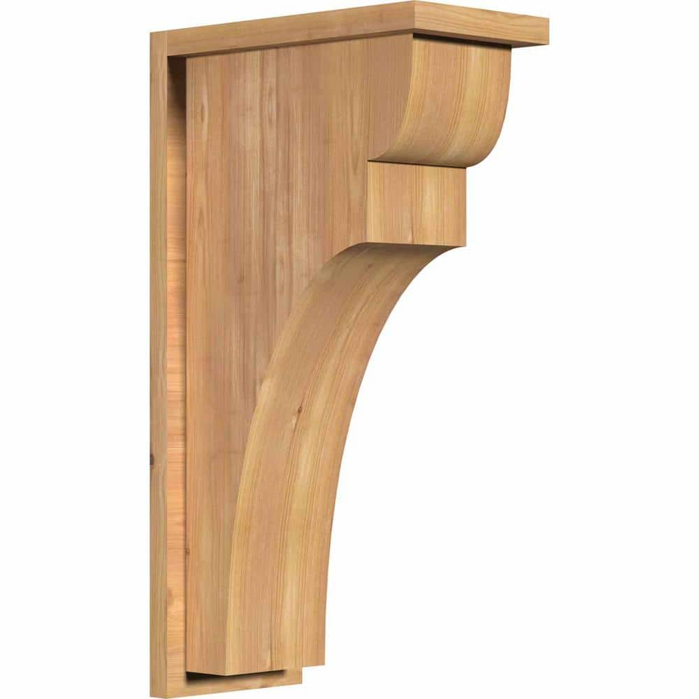 Ekena Millwork 7-1/2 in. x 14 in. x 26 in. Western Red Cedar Yorktown Smooth Corbel with Backplate