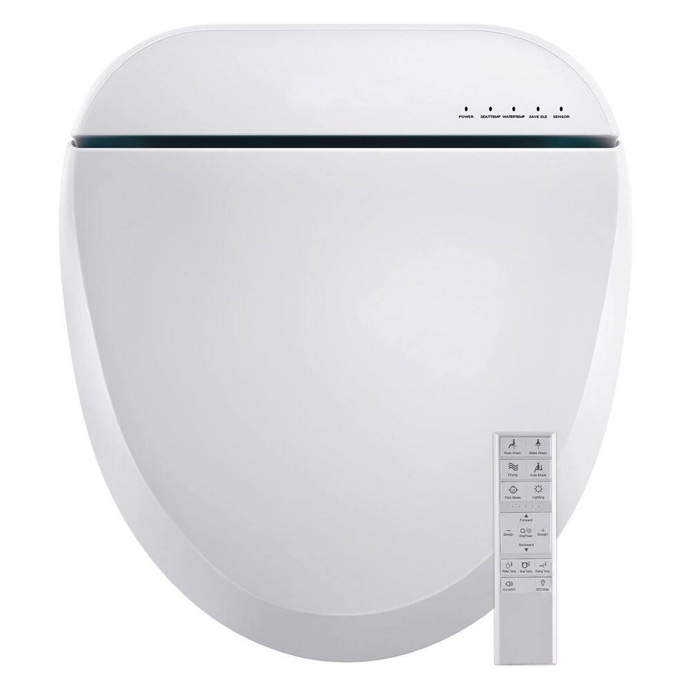 Elongated Smart Toilet Seat with Warm Water, Heated Seat, Remote Control, Turbo Wash, Dryer, Night Light, White price history on PriceWatchPro