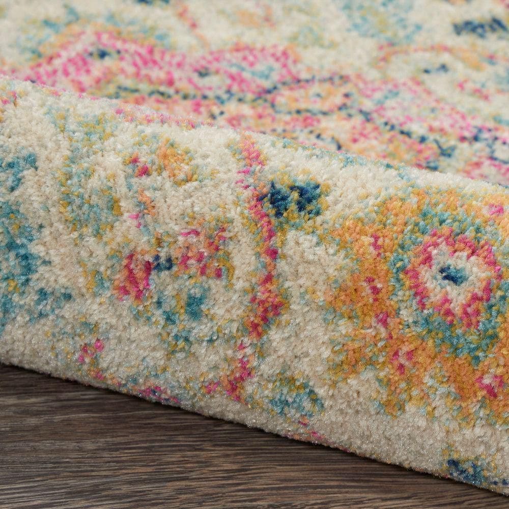 Passion Floral Symphony Blue Rectangular 6'7" x 9'6" Synthetic Rug