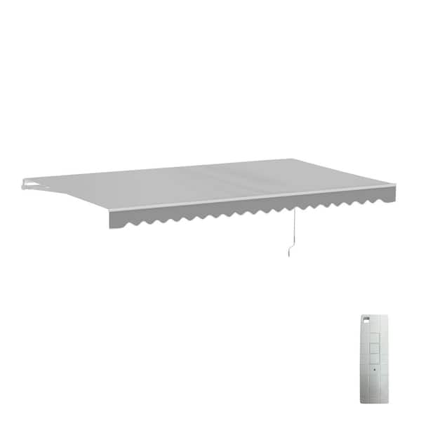 20 x 10 ft. Grey Retractable Motorized Patio Awning
