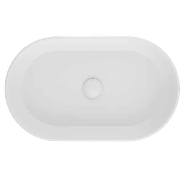 Flynama Acrylic 24 in. L x 14 in. W x 5.5 in. D Rectangular Bathroom Vessel Sink in White