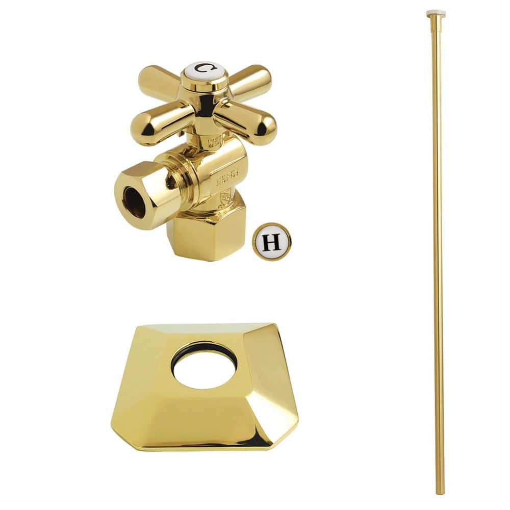Trapeze Cross Toilet Trim Kit with Supply Line and Flange in Polished Brass price history on PriceWatchPro