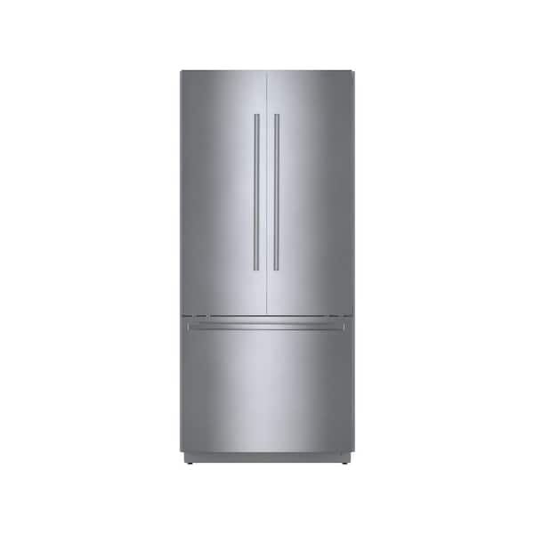 Bosch Benchmark Series 36 in. W 19.4 cu. ft. Built-In Smart French Door Refrigerator in Stainless Steel, Counter Depth
