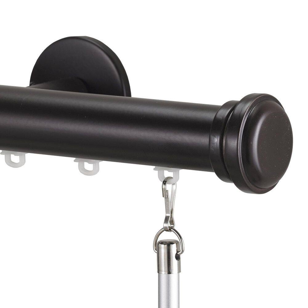 Tekno Pro 60 in. Non-Adjustable 1.13 in. Diameter Decorative Traverse Curtain Rod Set with Cap Finial in Maroon price history on PriceWatchPro