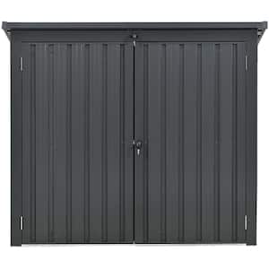 3.3 ft. x 5.2 ft. x 4.4 ft. Galvanized Steel Trash and Recyclables Storage Shed
