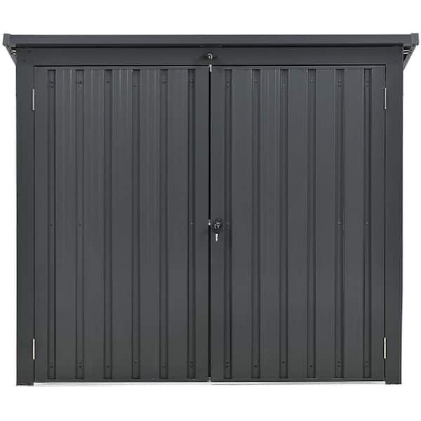 Hanover 3.3 ft. x 5.2 ft. x 4.4 ft. Galvanized Steel Trash and Recyclables Storage Shed