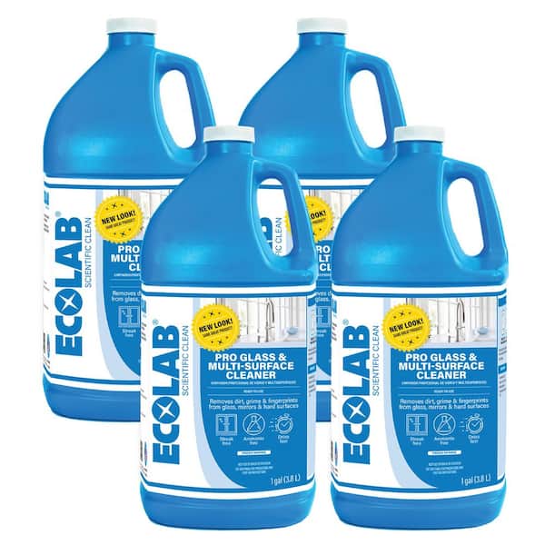 1 Gal. (128 oz. ) Ammonia-Free Pro Glass Cleaner and Multi-Surface Cleaner Spray Bottle for Windows and Mirrors (4-Pack)