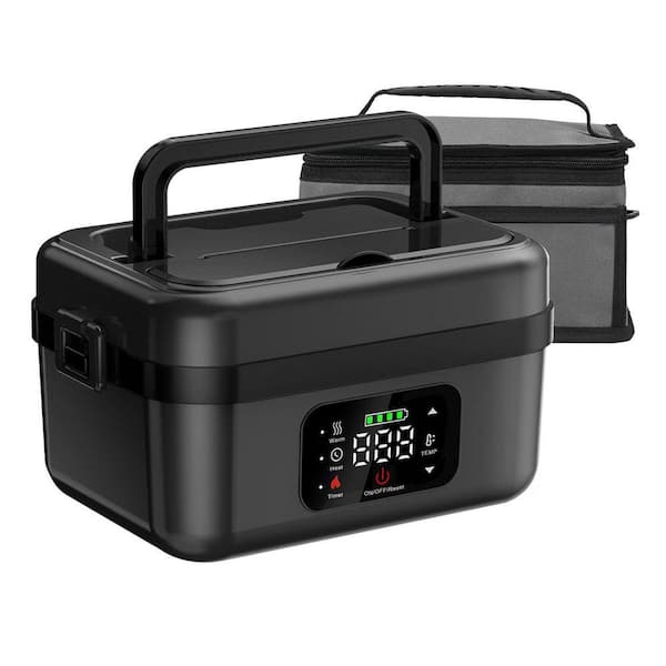 Cordless Electric Lunch Box w/ 1L Leak-Proof Container, Self-Heating Food Warmer for Office, Travel, Car, Outdoor