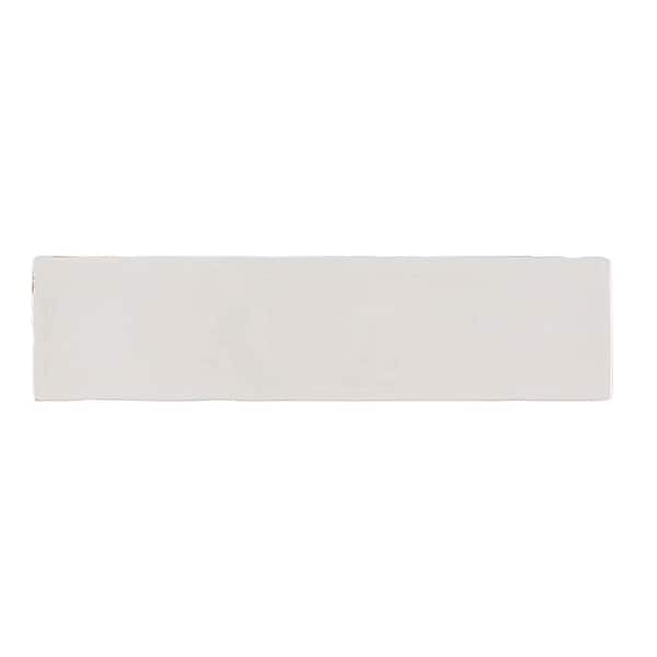 Take Home Tile Sample - Cotton Blossom White 2.5 in. x 6 in. Glossy Textured Ceramic