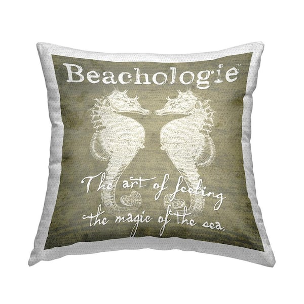 Stupell Industries Magic Of The Sea Beachologie Brown Square Outdoor Throw Pillow