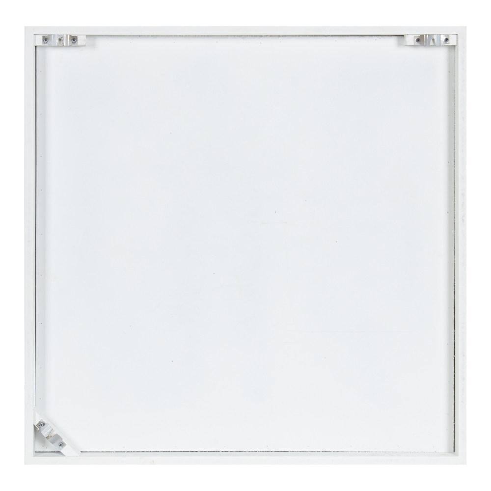 Mercador White Wooden Square Wall Art Plaque, 24 x 24
