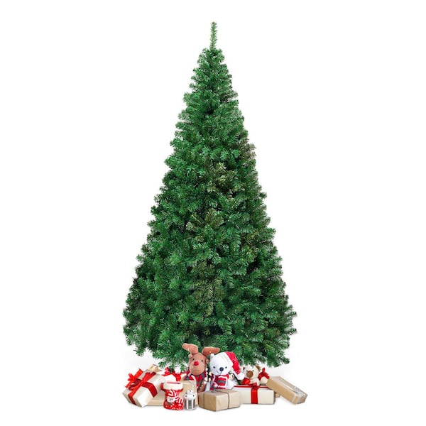 Gymax 8 ft. Green Holiday Season PVC Artificial Christmas Tree Indoor Outdoor Stand