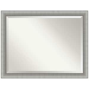 Elegant Brushed Pewter 44.75 in. x 34.75 in. Bathroom Vanity Mirror